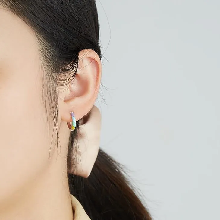 Pastel Rainbow Hoop Earrings