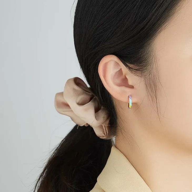 Pastel Rainbow Hoop Earrings