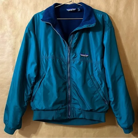 Patagonia Vintage 90s Shelled Fleece Windbreaker Zip Up Bomber Jacket Size M