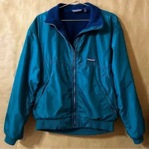 Patagonia Vintage 90s Shelled Fleece Windbreaker Zip Up Bomber Jacket Size M