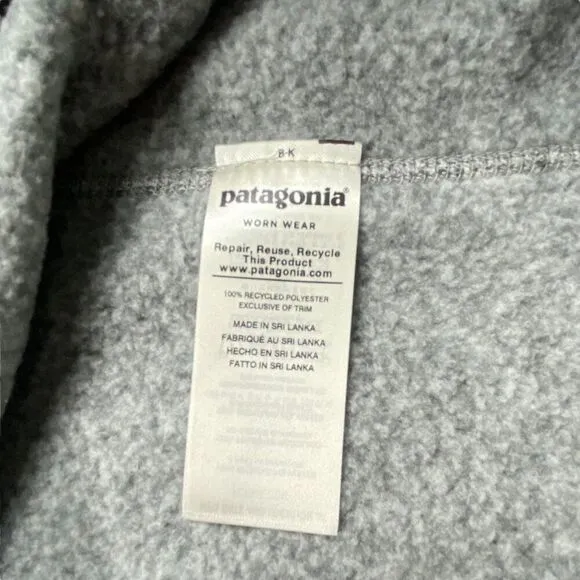 Patagonia Women's 1/4 Zip Better Sweater Grey Size Small
