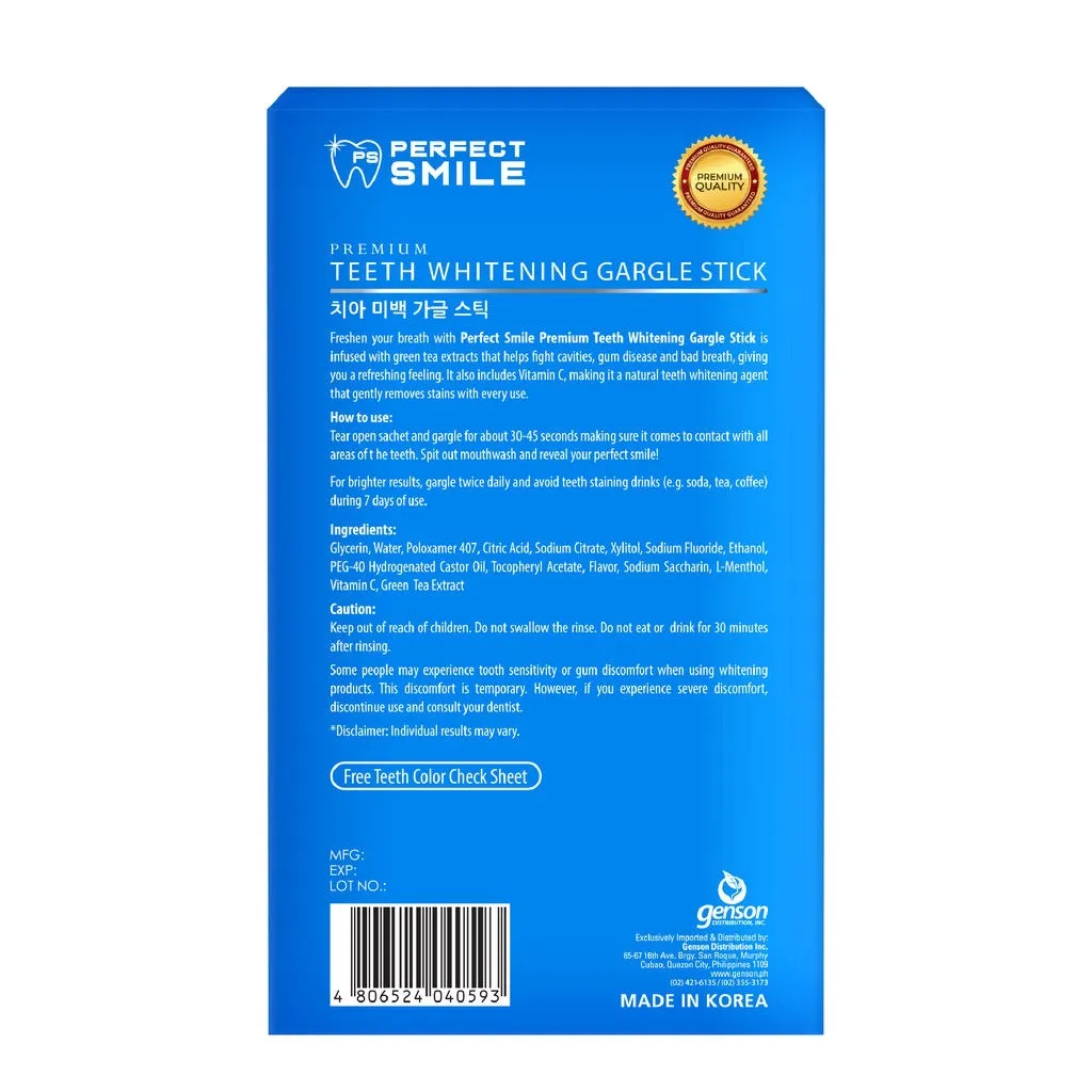 Perfect Smile Teeth Whitening Gargle Stick 14S / Box