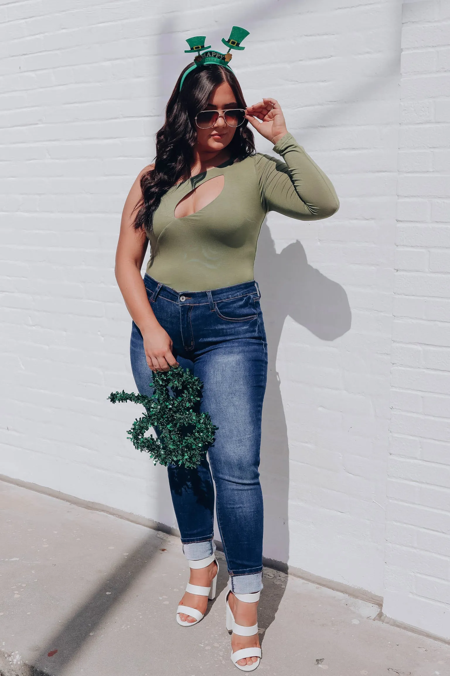 Perry Cut-Out Bodysuit - Green