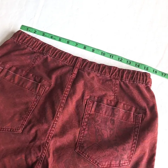 Pilcro Anthropologie The Trailblazer Maroon Patchwork Pants Women's Size Medium