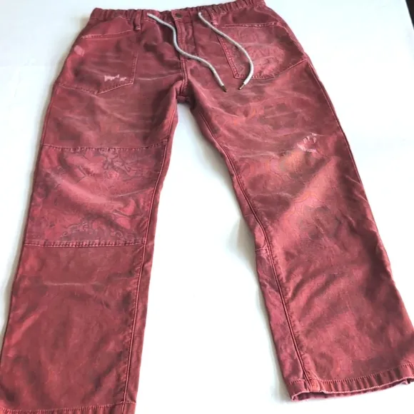 Pilcro Anthropologie The Trailblazer Maroon Patchwork Pants Women's Size Medium