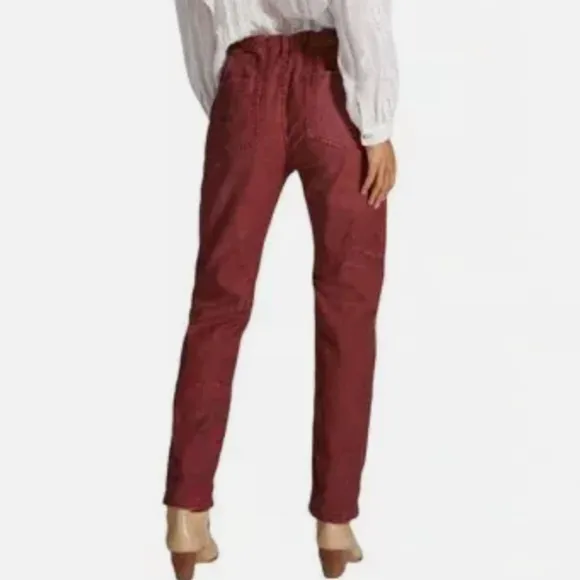 Pilcro Anthropologie The Trailblazer Maroon Patchwork Pants Women's Size Medium