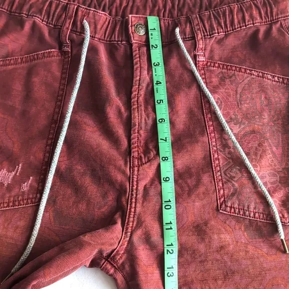 Pilcro Anthropologie The Trailblazer Maroon Patchwork Pants Women's Size Medium