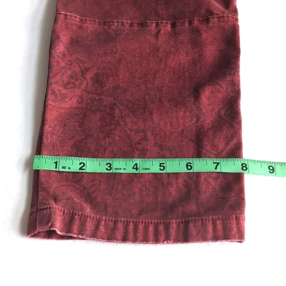 Pilcro Anthropologie The Trailblazer Maroon Patchwork Pants Women's Size Medium