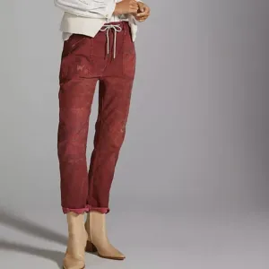 Pilcro Anthropologie The Trailblazer Maroon Patchwork Pants Women's Size Medium