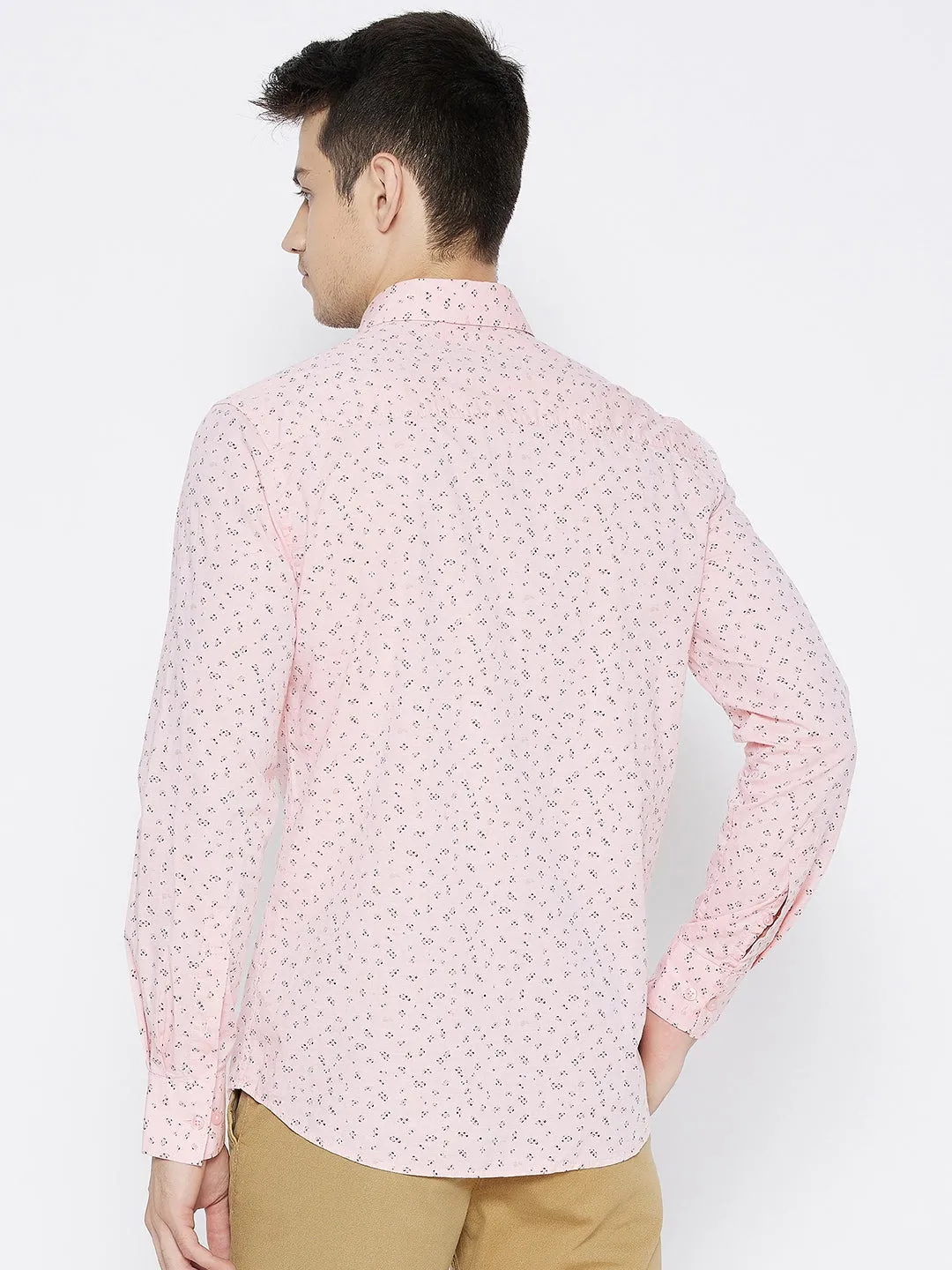 Pink Printed Slim Fit shirt