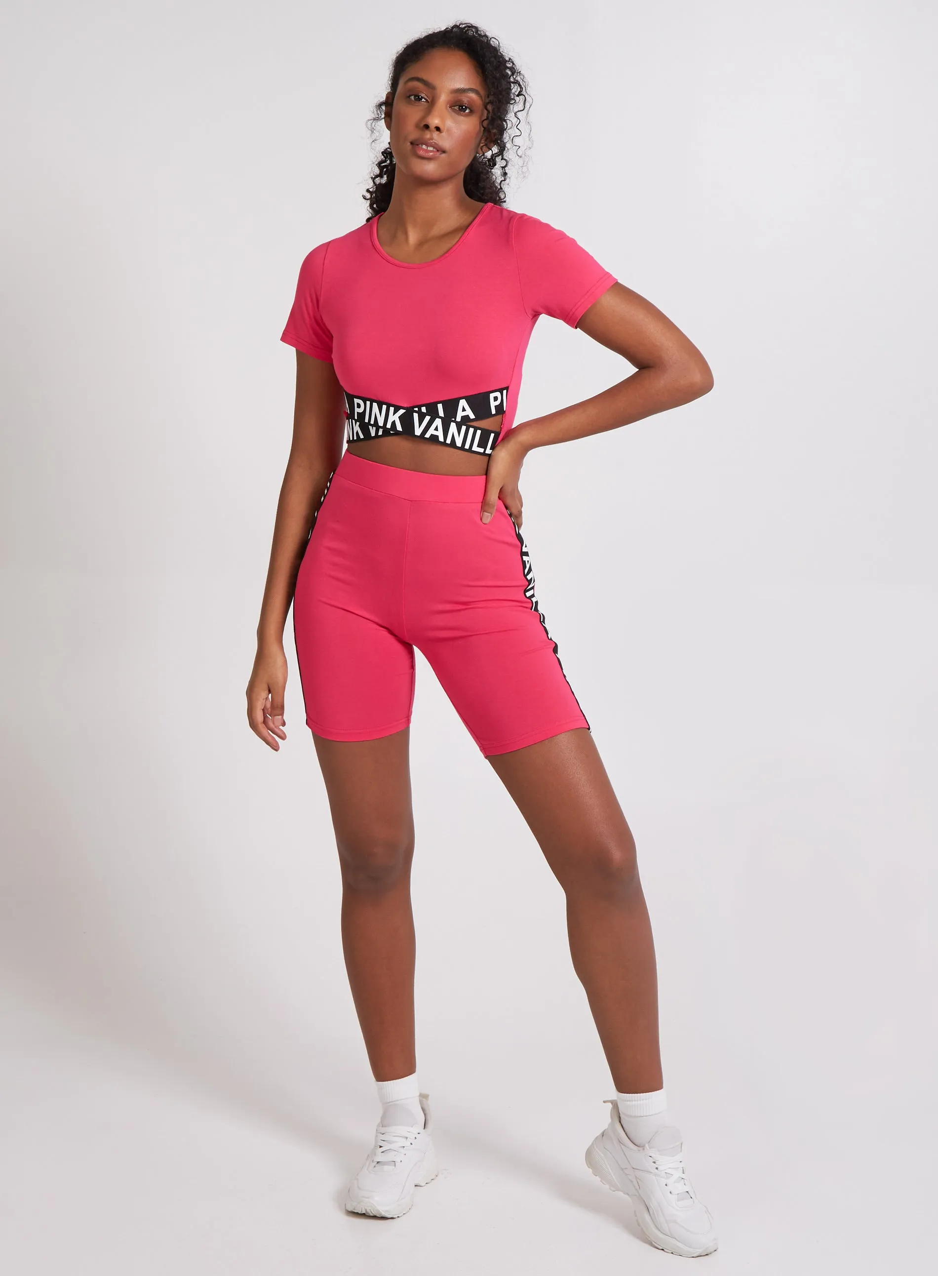 Pink Vanilla Cross Band Crop Top