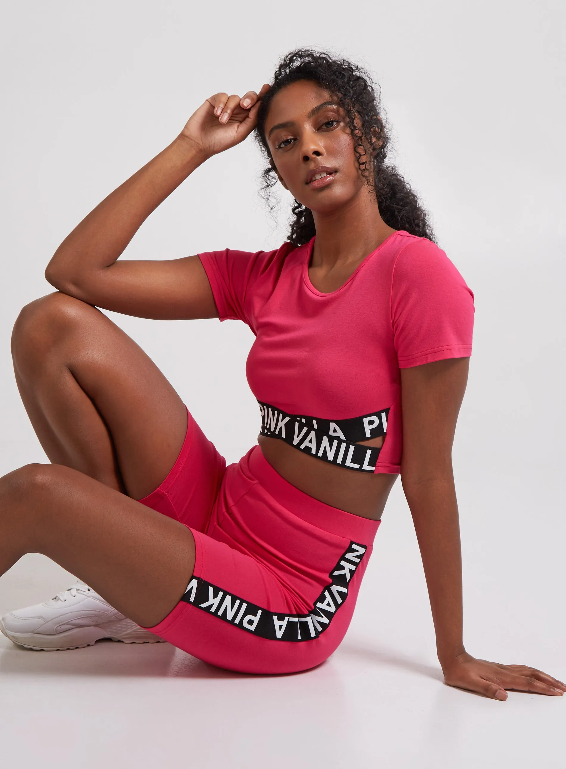 Pink Vanilla Cross Band Crop Top