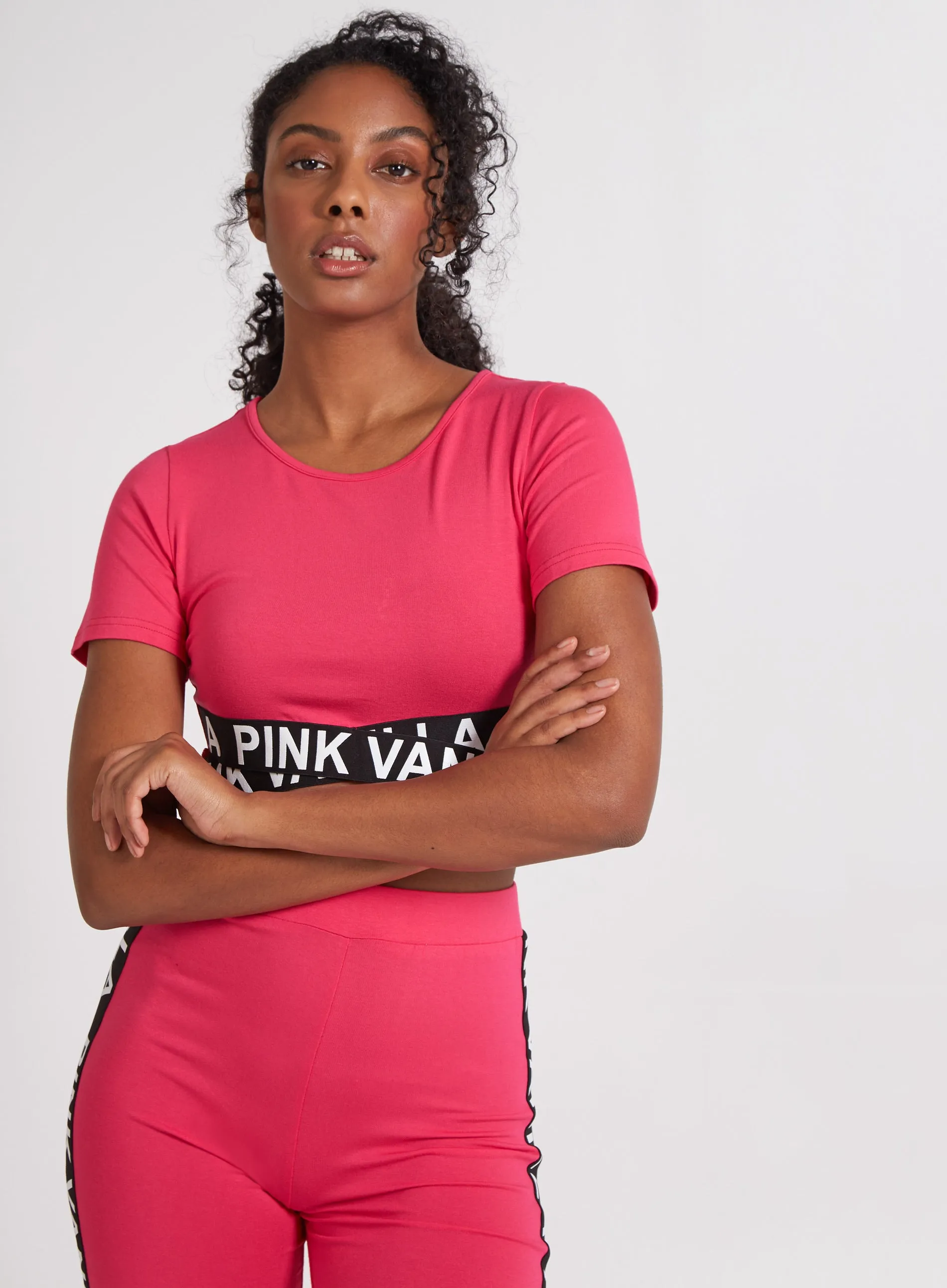 Pink Vanilla Cross Band Crop Top