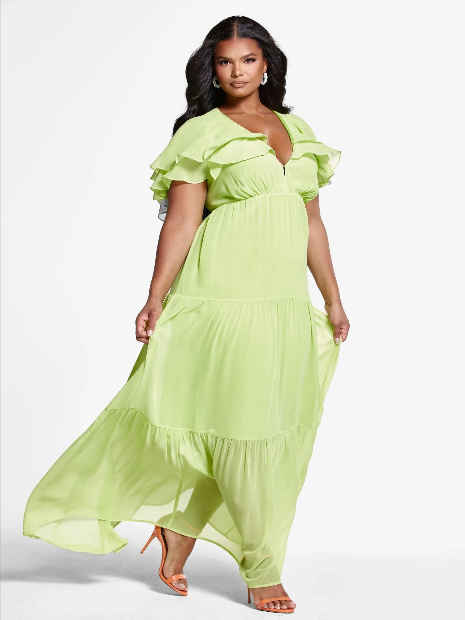 Piper Ruffle Sleeve Maxi Dress