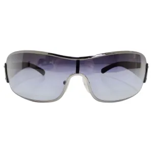 Prada 1990s Silver Tone Shield Sunglasses