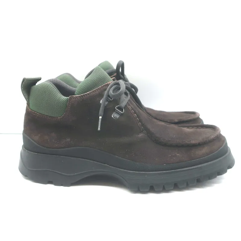 Prada Tyrolean Brixxen Lace-Up Hiking Boots Dark Brown Suede Size 8.5