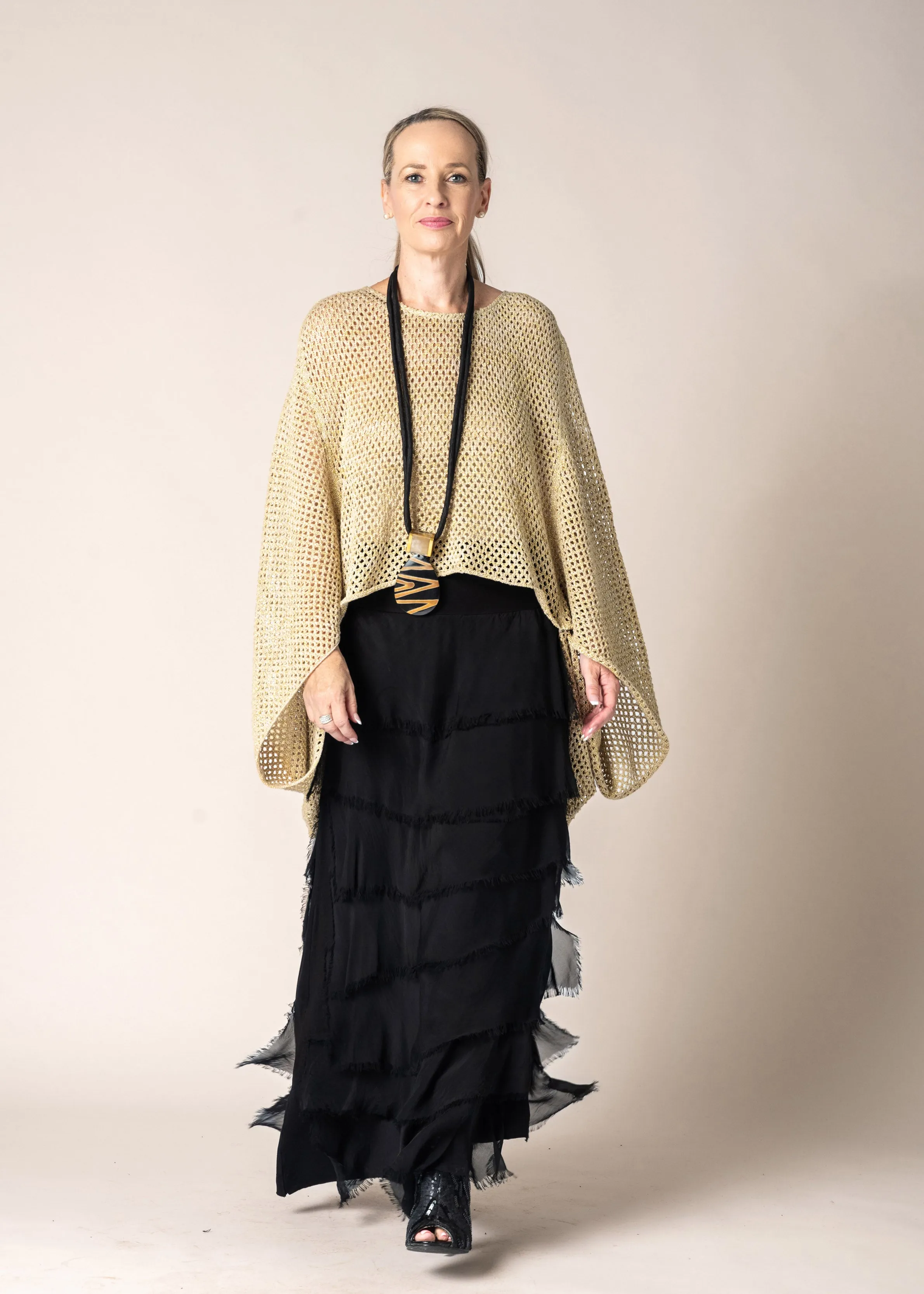 Quilla Knit Top in Gold