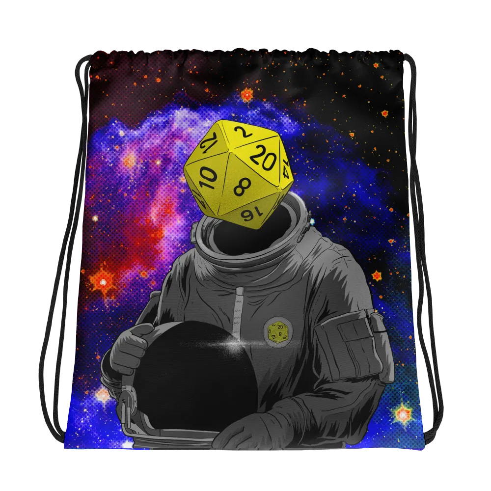 "d20 Astronaut" Drawstring Bag