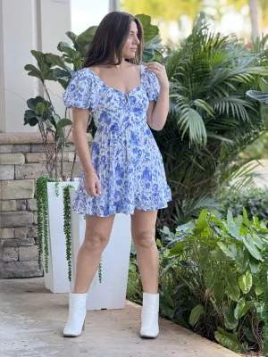 "Emma" Soft Lightweight Puffy Sleeves Mini Dress