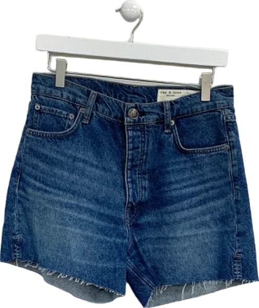 Rag & Bone Blue Denim Cut-Off Shorts UK W27
