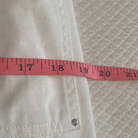 Rebecca Taylor Distressed  Punched Denim White Mini Skirt Size 4