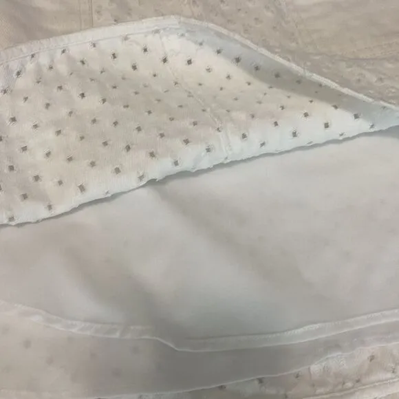 Rebecca Taylor Distressed  Punched Denim White Mini Skirt Size 4