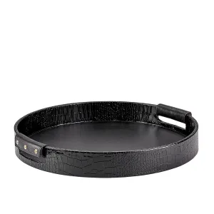 Round Leather Bar Tray