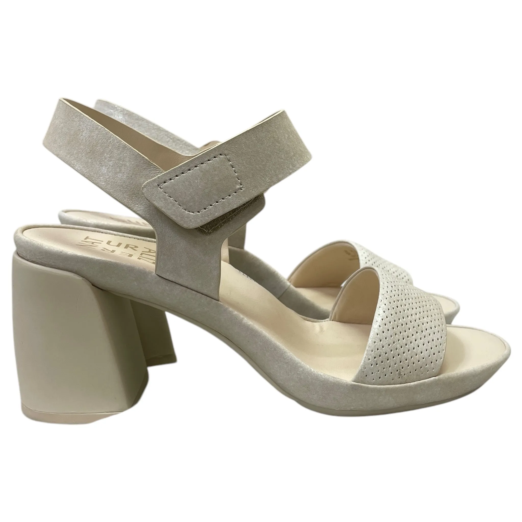 Sandals Heels Block By Naturalizer In Cream, Size:6