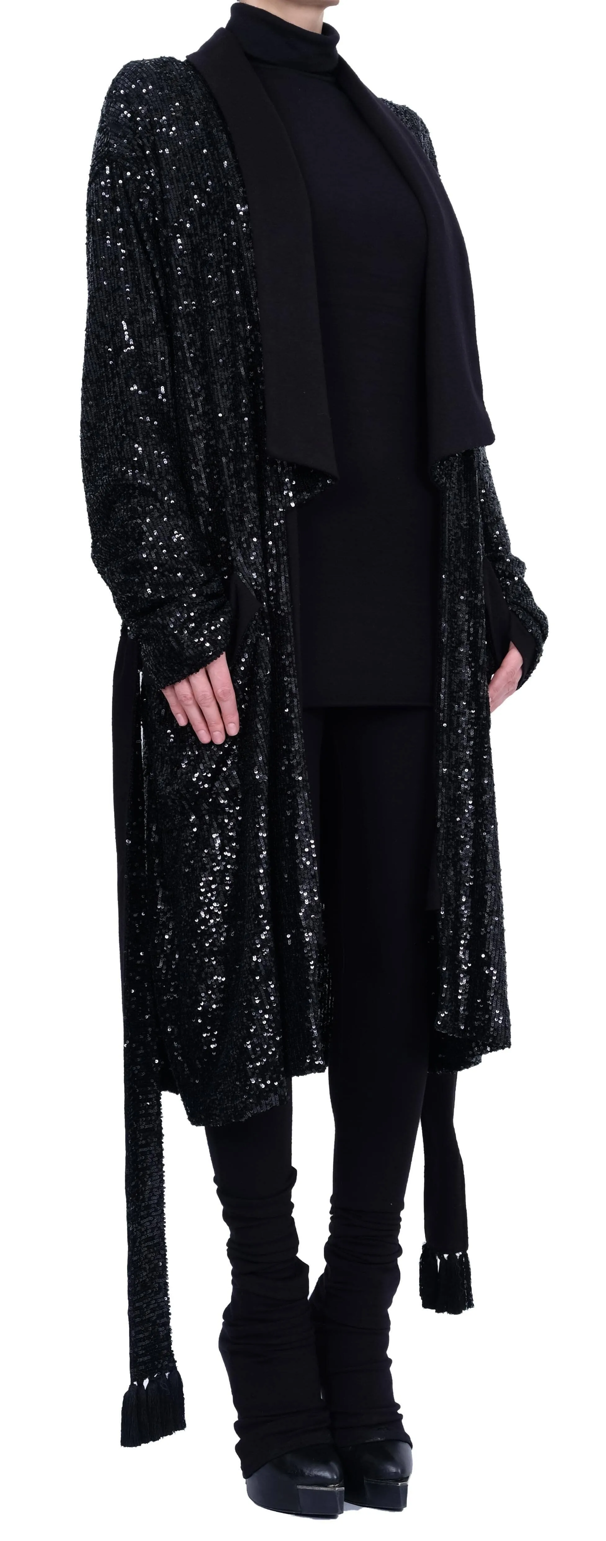 Sequin Tuxedo Style Cardigan