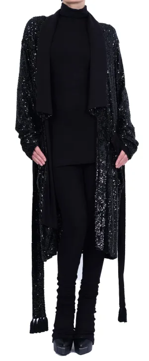 Sequin Tuxedo Style Cardigan