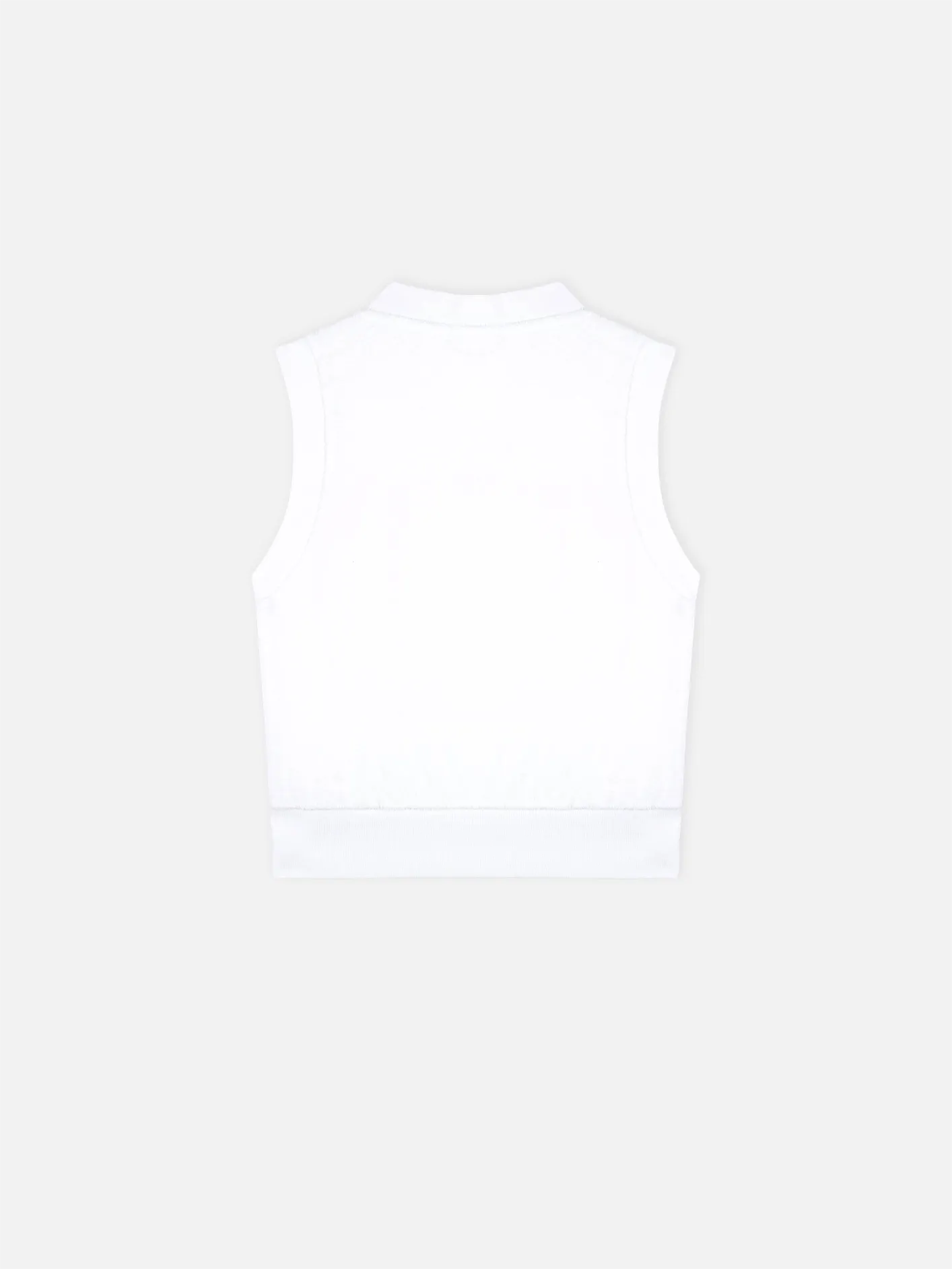 Serif Logo Terry Vest - White/Navy