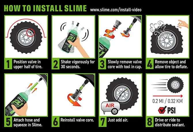 Slime 2-in-1 Tire Tube Premium Sealant Prevents Repairs, 32 oz