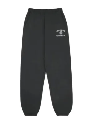 Sporty & Rich Varsity Crest Sweatpants in Faded Black
