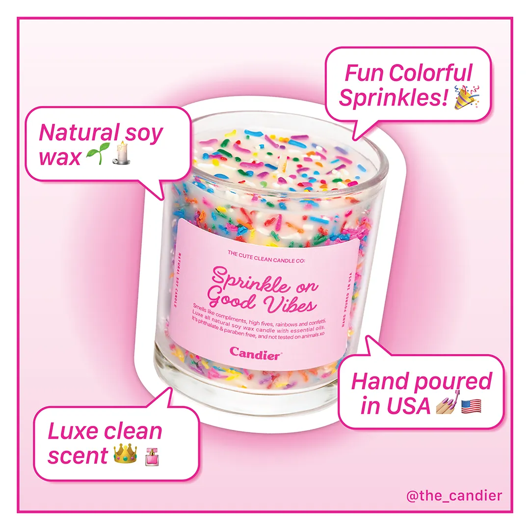 SPRINKLE ON GOOD VIBES CANDLE