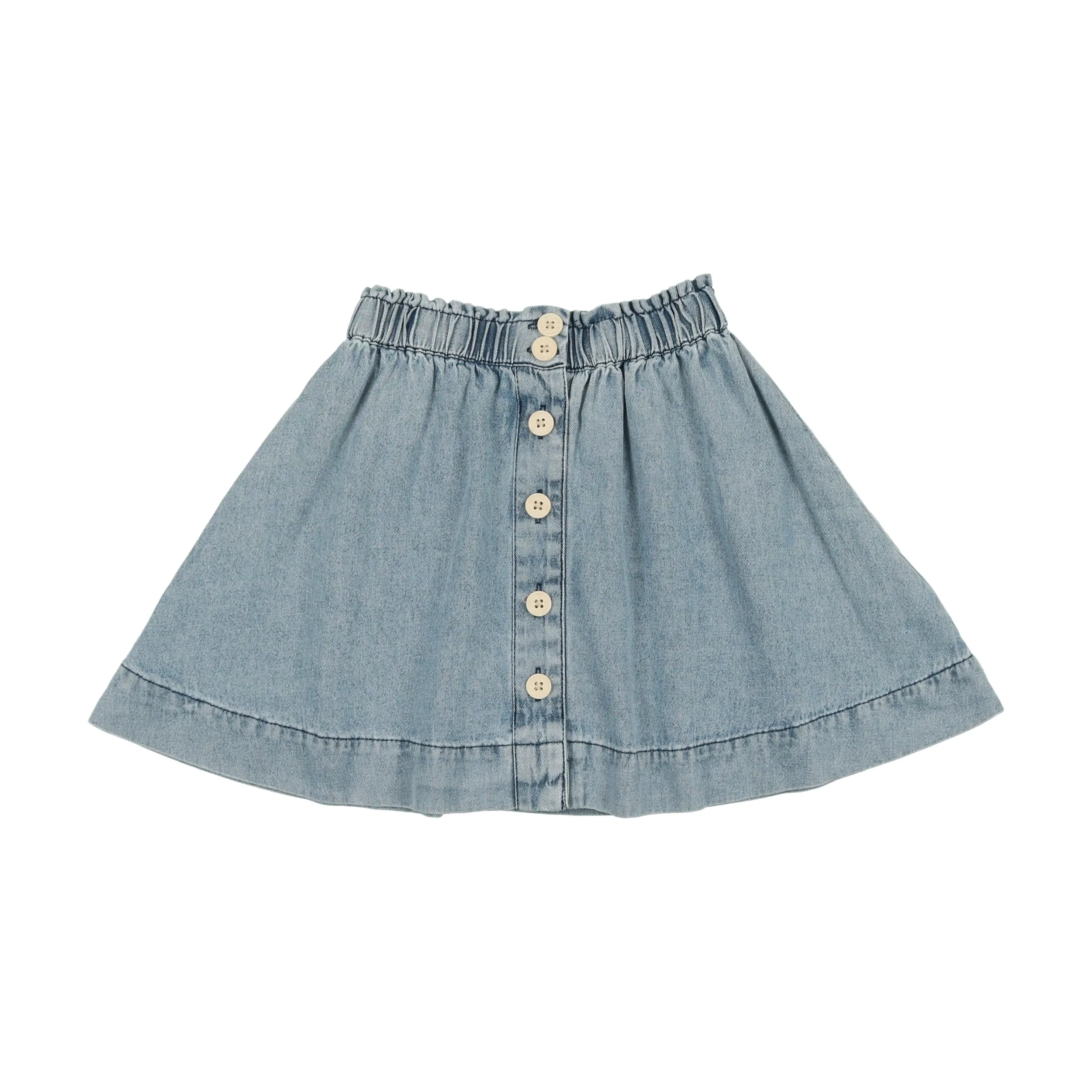 STONEWASH SHORT BUTTON DOWN SKIRT