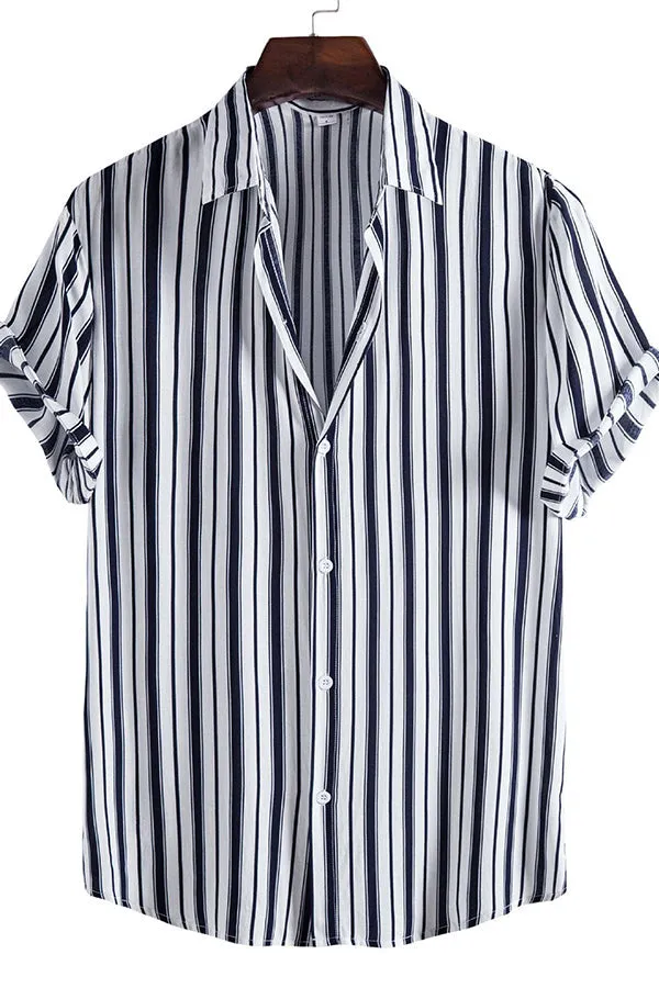 Stripes Short Sleeve Casual Shirts