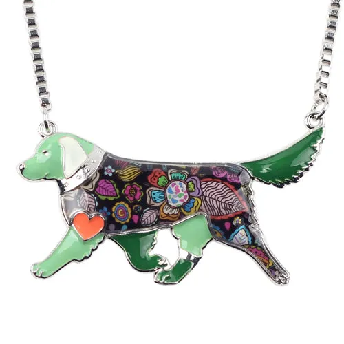 Stylish Color Art Golden Retriever Dog Necklace