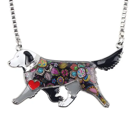 Stylish Color Art Golden Retriever Dog Necklace