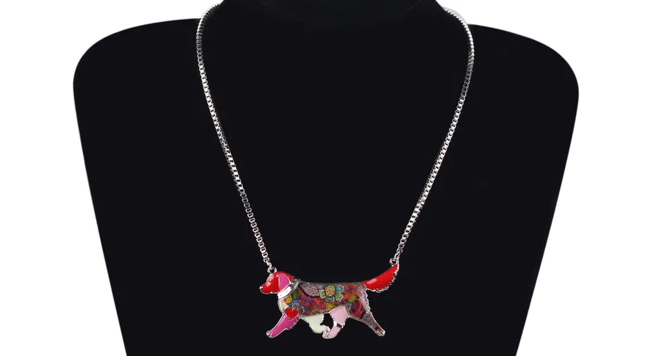 Stylish Color Art Golden Retriever Dog Necklace
