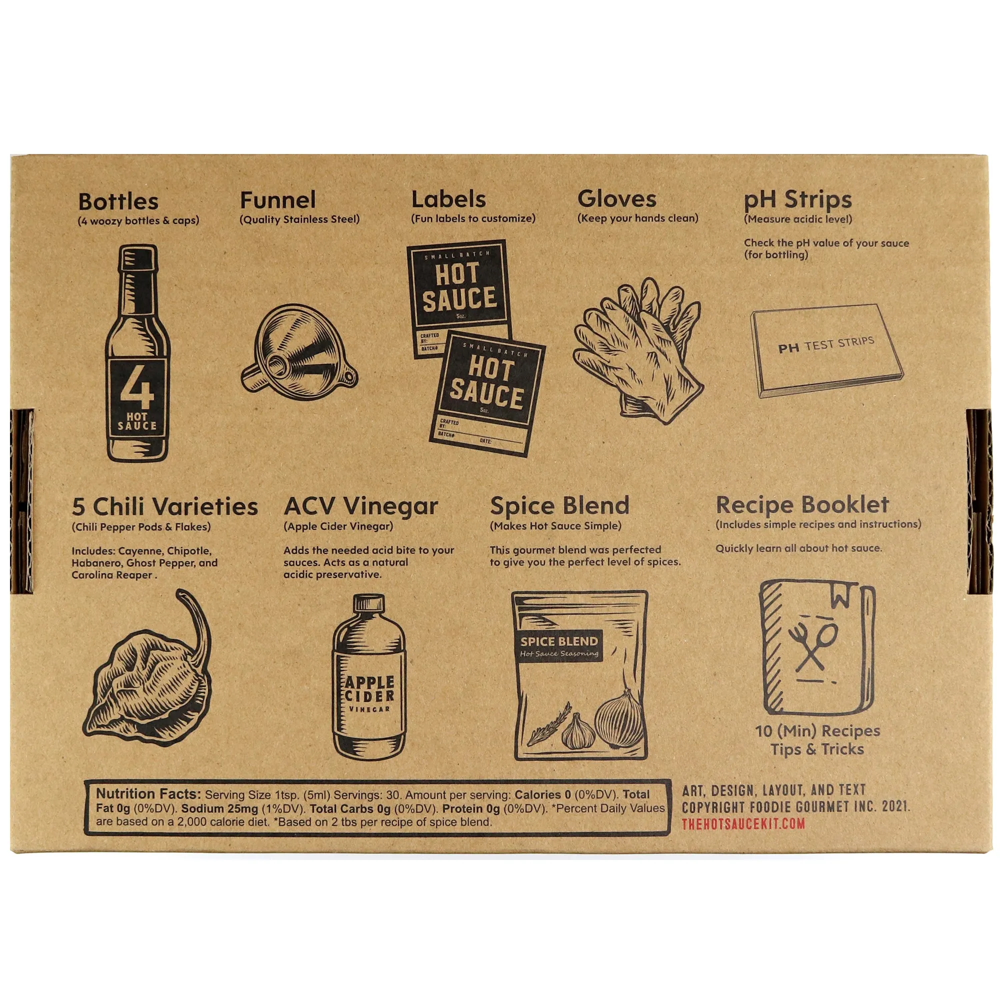 Super Hot Carolina Reaper Hot Sauce Kit, 5 Peppers, 4 Bottles, Makes up to 14 Gourmet Bottles (Super Hot Kit)