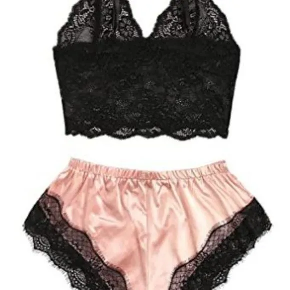 SweatyRocks Women's Lace Lingerie Pajama Set.