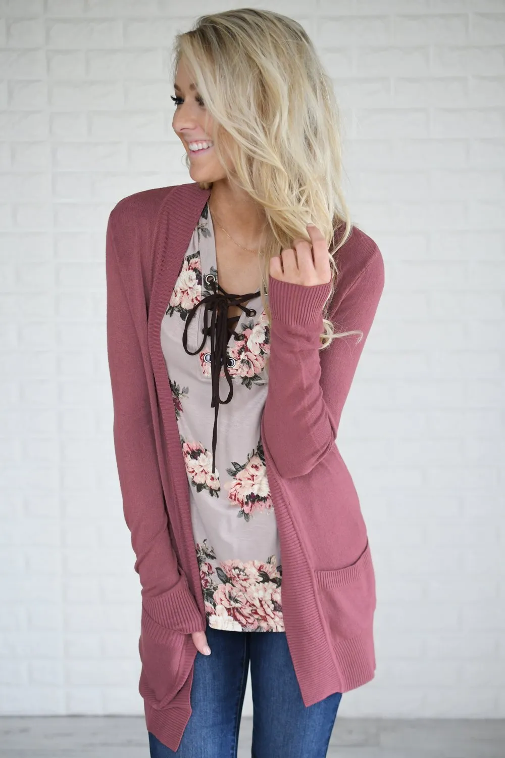 The Fundamental Cardigan ~ Dark Rose