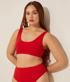 The Ventura Bikini Top - Flat - Cherry Red