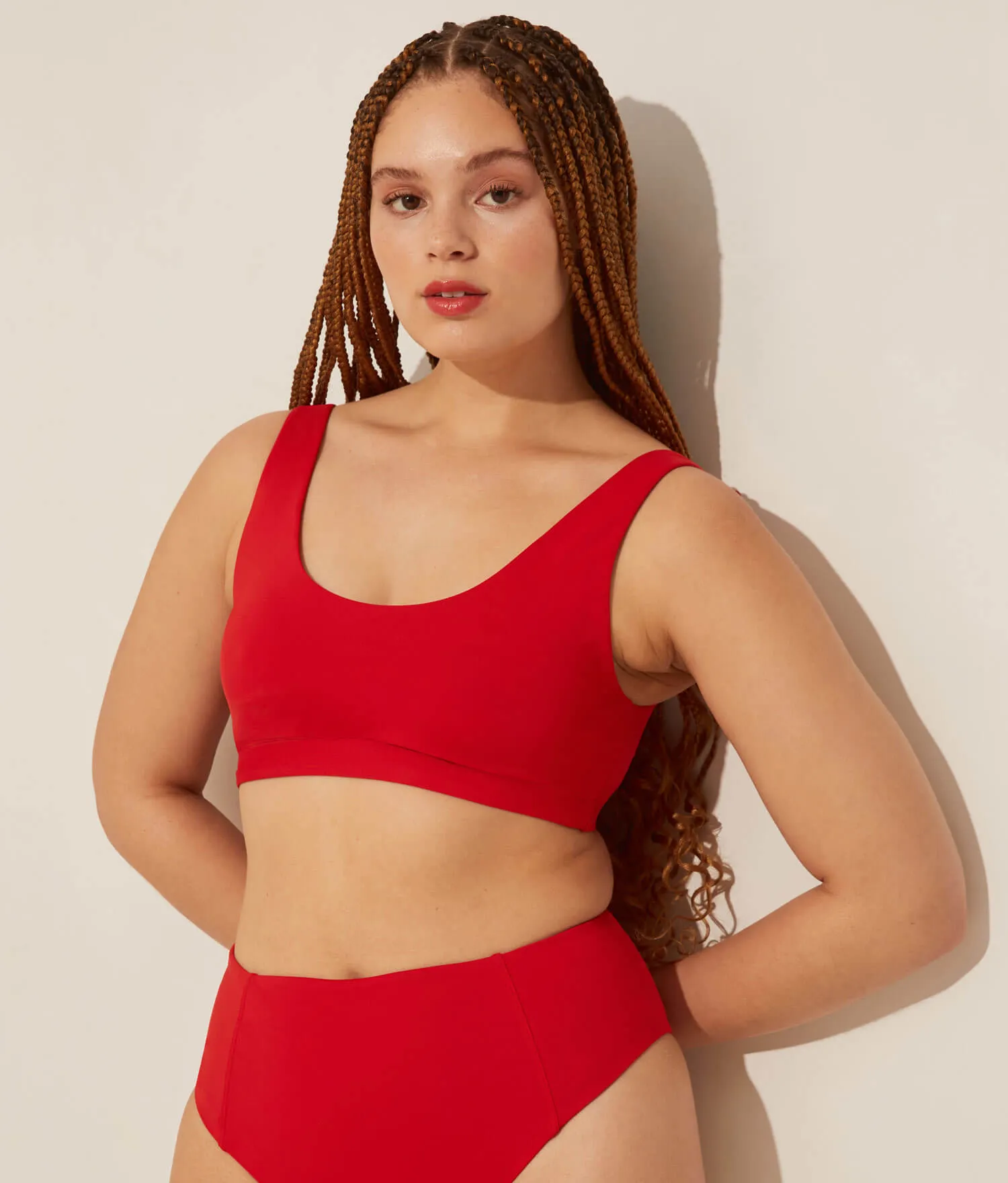 The Ventura Bikini Top - Flat - Cherry Red