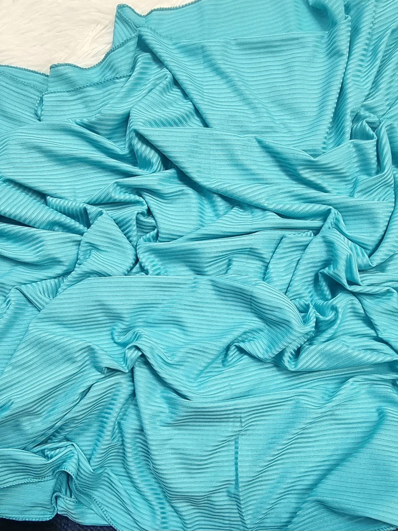 Thin Stripe Jersey - Turquoise