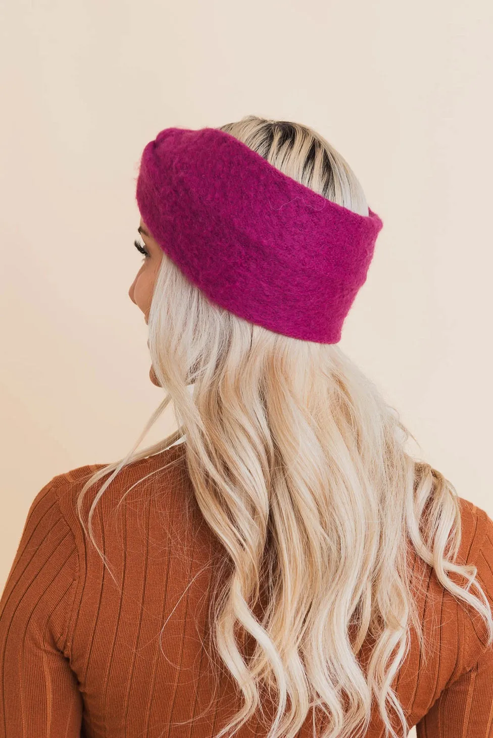 Twist Knot Boho Headband Magenta