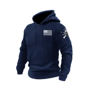USA FLAG COTTON GRAPHIC POCKET HOODIE