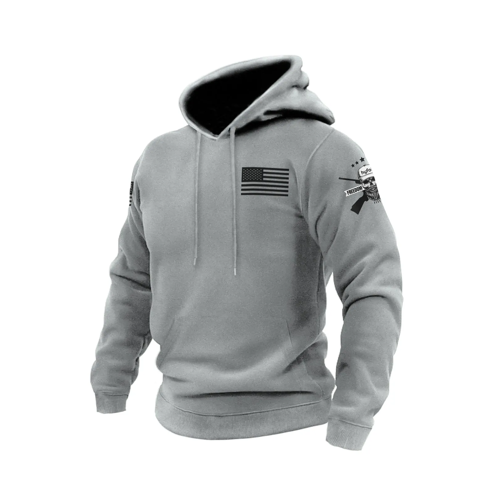 USA FLAG COTTON GRAPHIC POCKET HOODIE