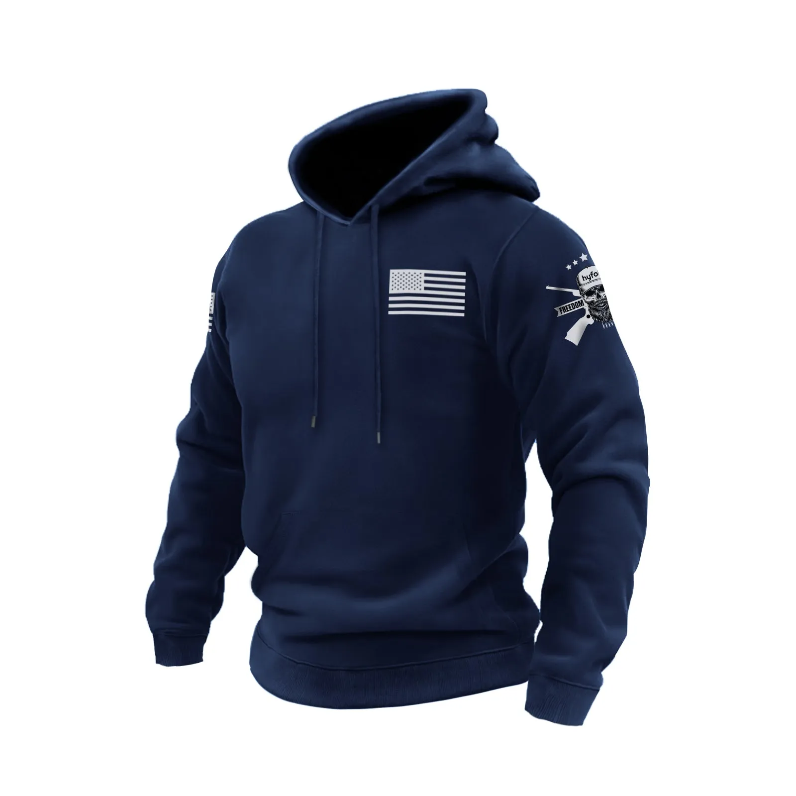 USA FLAG COTTON GRAPHIC POCKET HOODIE