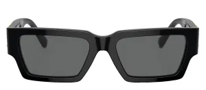 Versace ICONIC VE 4459 GB1/87 Rectangle Plastic Black Sunglasses with Grey Lens